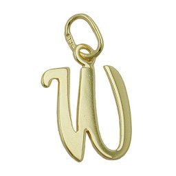 pendant letter w 8k gold