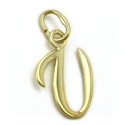 pendant letter v 8k gold