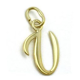 pendant letter v 8k gold