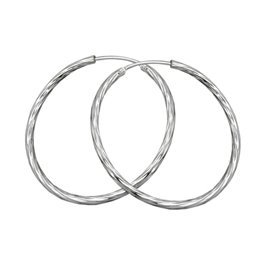 Hoop Örhängen 35mm Diamond Cut Silver 925