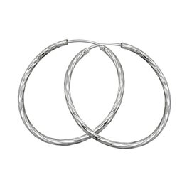 Hoop Örhängen 35mm Diamond Cut Silver 925