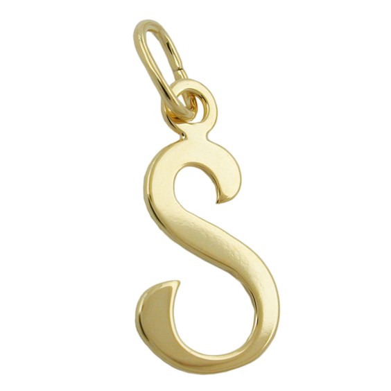 pendant letter s 8k gold