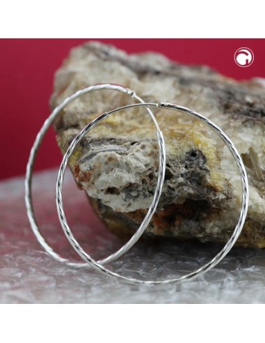 Hoop Örhängen 50mm Diamond Cut Silver 925