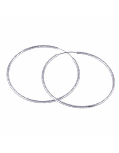 Hoop Örhängen 50mm Diamond Cut Silver 925