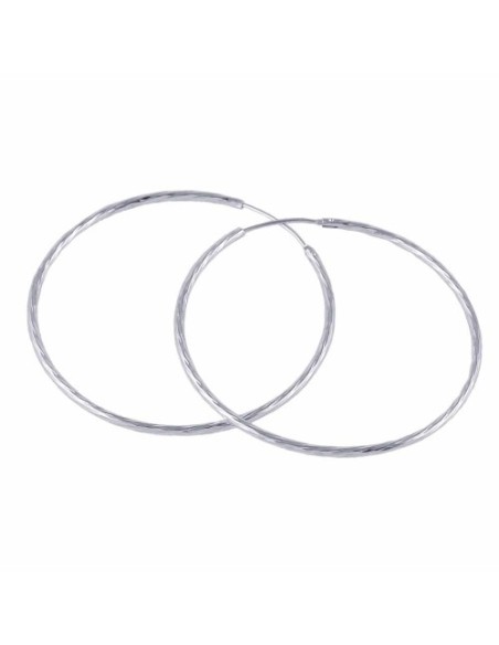 Hoop Örhängen 50mm Diamond Cut Silver 925