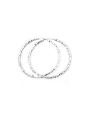 Hoop Örhängen 50mm Diamond Cut Silver 925