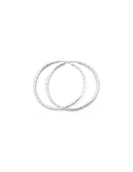Hoop Örhängen 50mm Diamond Cut Silver 925