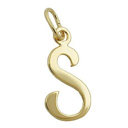 pendant letter s 8k gold