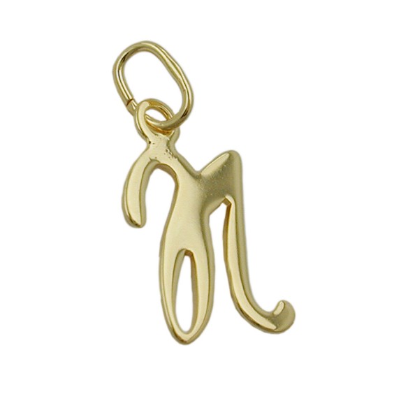 pendant letter n 8k gold