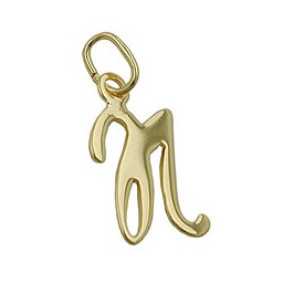 pendant letter n 8k gold