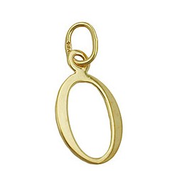 pendant letter o 8k gold