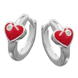 Hoop Örhängen Heart 6mm Silver 925