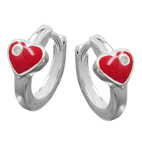 Hoop Örhängen Heart 6mm Silver 925