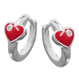 Hoop Örhängen Heart 6mm Silver 925