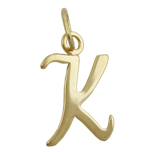 pendant letter k 8k gold