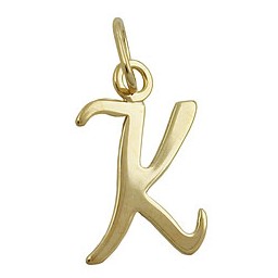 pendant letter k 8k gold