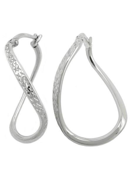 Hoop Örhängen Oval & Twisted Silver 925