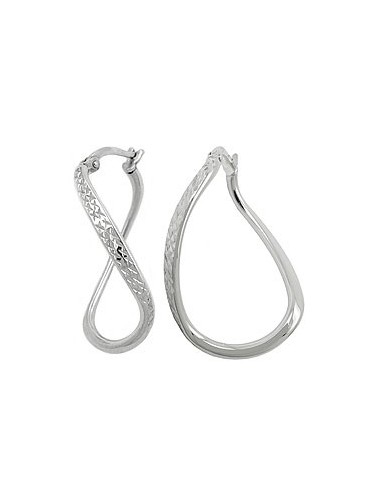 Hoop Örhängen Oval & Twisted Silver 925