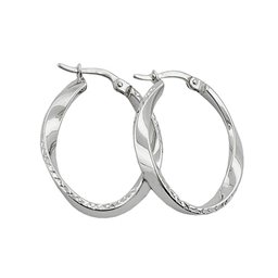 Hoop Örhängen Oval & Twisted Silver 925