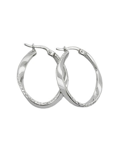 Hoop Örhängen Oval & Twisted Silver 925