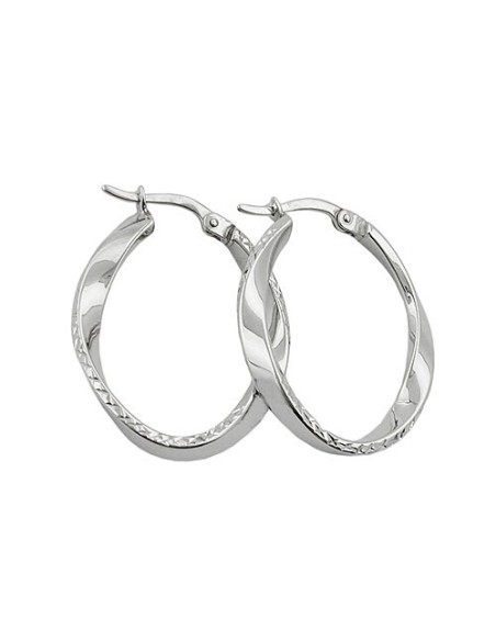 Hoop Örhängen Oval & Twisted Silver 925