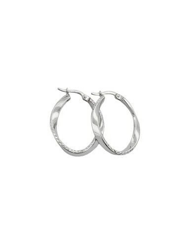 Hoop Örhängen Oval & Twisted Silver 925