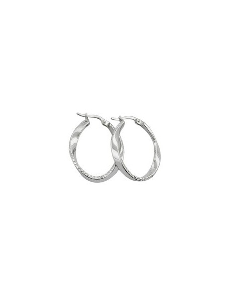 Hoop Örhängen Oval & Twisted Silver 925