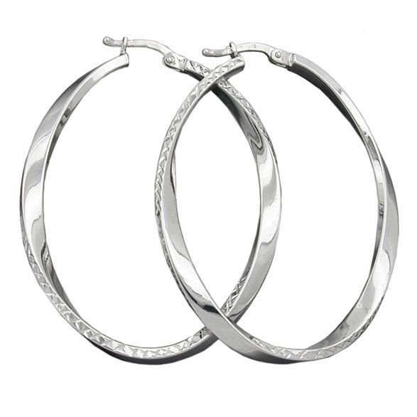 Hoop Örhängen Oval Shape Silver 925