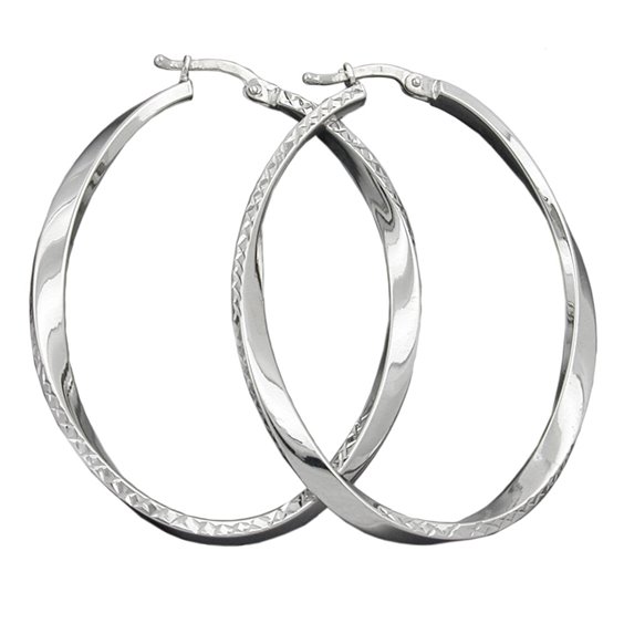 Hoop Örhängen Oval Shape Silver 925