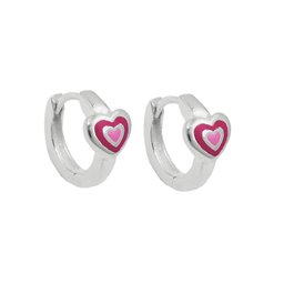 Hoop Örhängen Pink-Laquered Silver 925