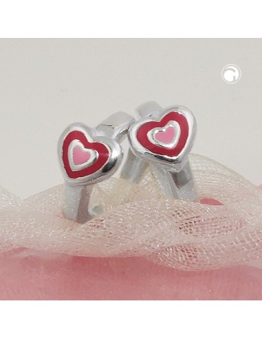 Hoop Örhängen Pink-Laquered Silver 925