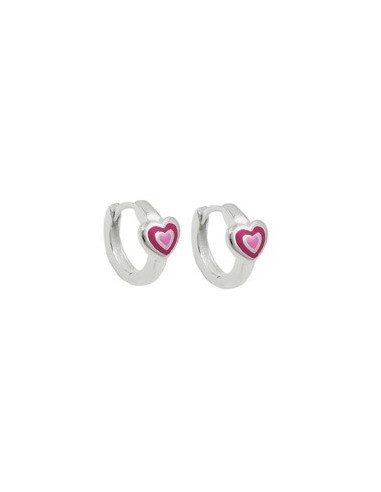 Hoop Örhängen Pink-Laquered Silver 925