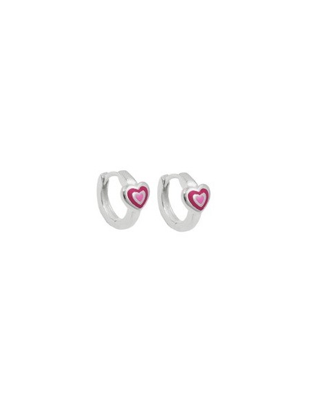 Hoop Örhängen Pink-Laquered Silver 925