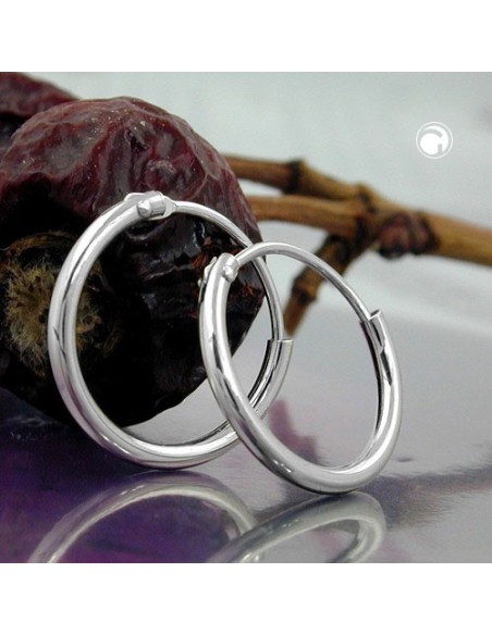 Hoop Örhängen Plain & Thin Silver 925