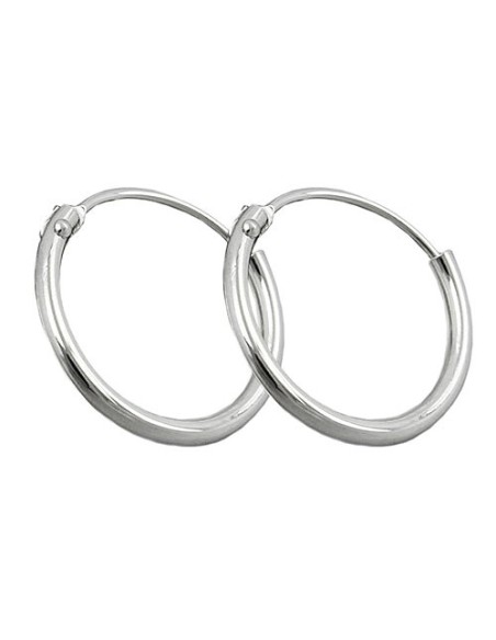 Hoop Örhängen Plain & Thin Silver 925
