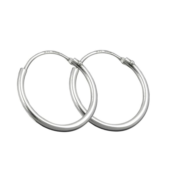 Hoop Örhängen Plain & Thin Silver 925