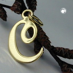 pendant 14x9mm initial letter c shiny 8k gold