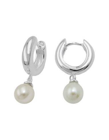 Hoop Örhängen With Pearl Silver 925
