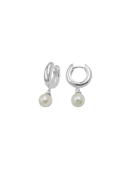 Hoop Örhängen With Pearl Silver 925