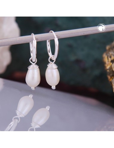 Hoop Örhängen With Pearl Silver 925