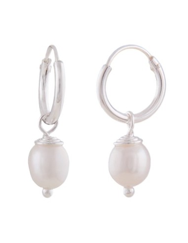 Hoop Örhängen With Pearl Silver 925