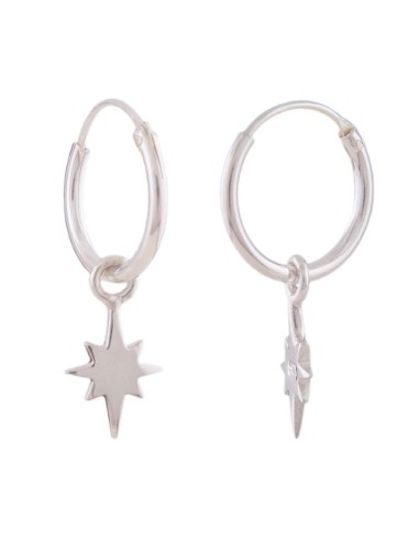 Hoop Örhängen With Star Silver 925