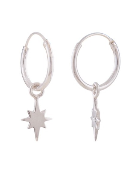 Hoop Örhängen With Star Silver 925