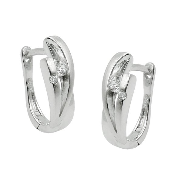 Hoop Örhängen With Zirconia Silver 925