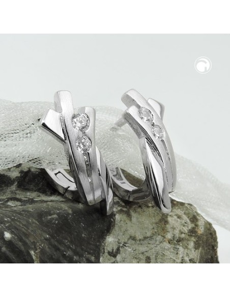Hoop Örhängen With Zirconia Silver 925