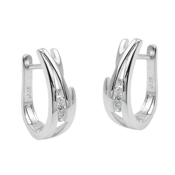 Hoop Örhängen With Zirconia Silver 925