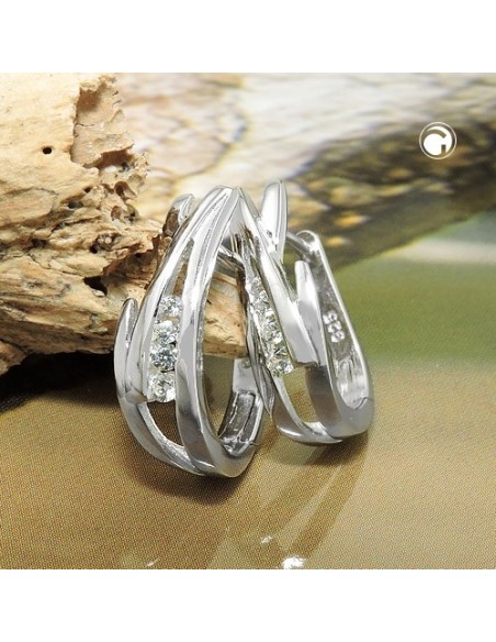 Hoop Örhängen With Zirconia Silver 925