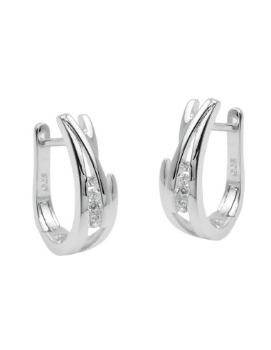 Hoop Örhängen With Zirconia Silver 925