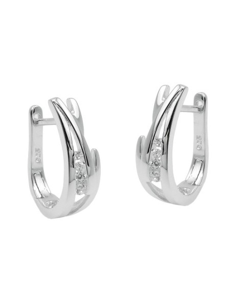 Hoop Örhängen With Zirconia Silver 925