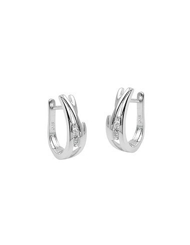 Hoop Örhängen With Zirconia Silver 925